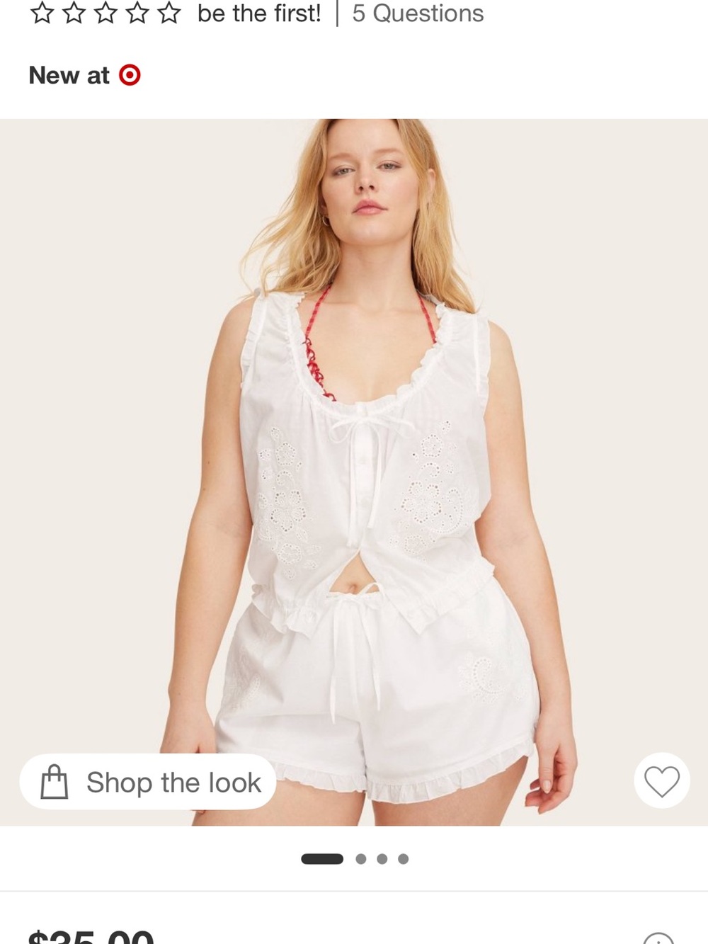 Parke x Target White Eyelet Ruffle Tank Top